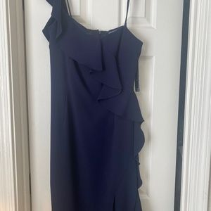 Navy 1 shoulder dress